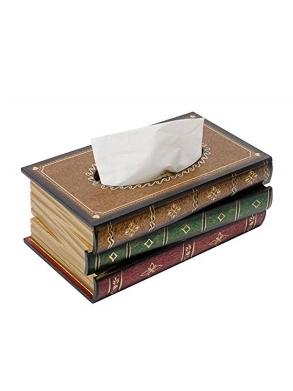 Classical Retro Wooden Antique Book Tissue Box Cover Rectangular Tissue Holder